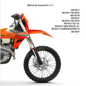 2025 KTM 450 - 500 EXC-F Manual de Reparacion – SPANISH LANGUAGE VERSION