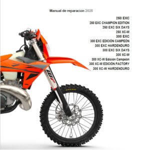 2025 KTM 250-300 EXC TBI Manual de Reparacion – SPANISH LANGUAGE VERSION